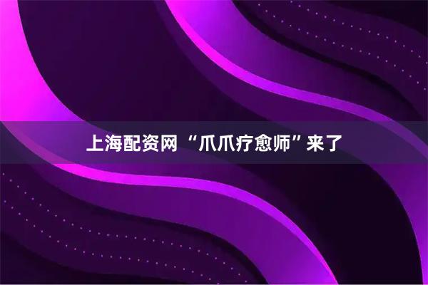 上海配资网 “爪爪疗愈师”来了